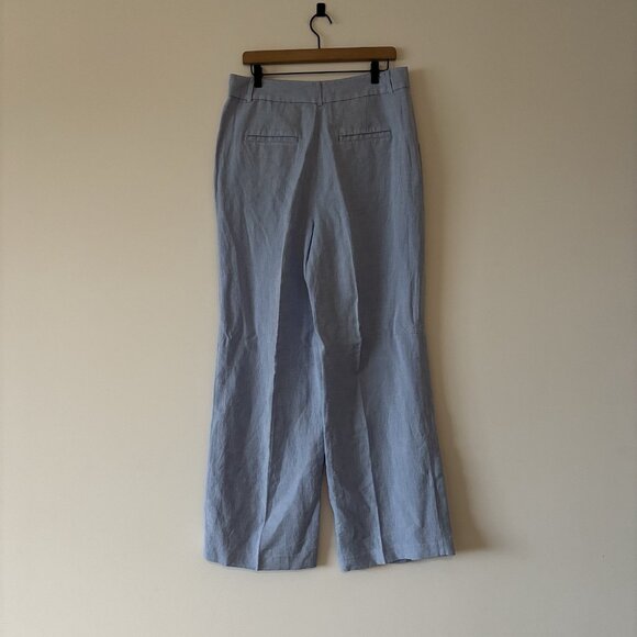 LOFT Linen Blend Wide Leg Pants Baby Blue Women’s 10 TALL FIT Coastal Career - Picture 10 of 16